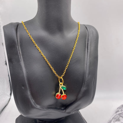 Gold Cherry Necklace