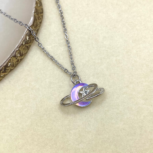 Holographic Starry Moon Necklace