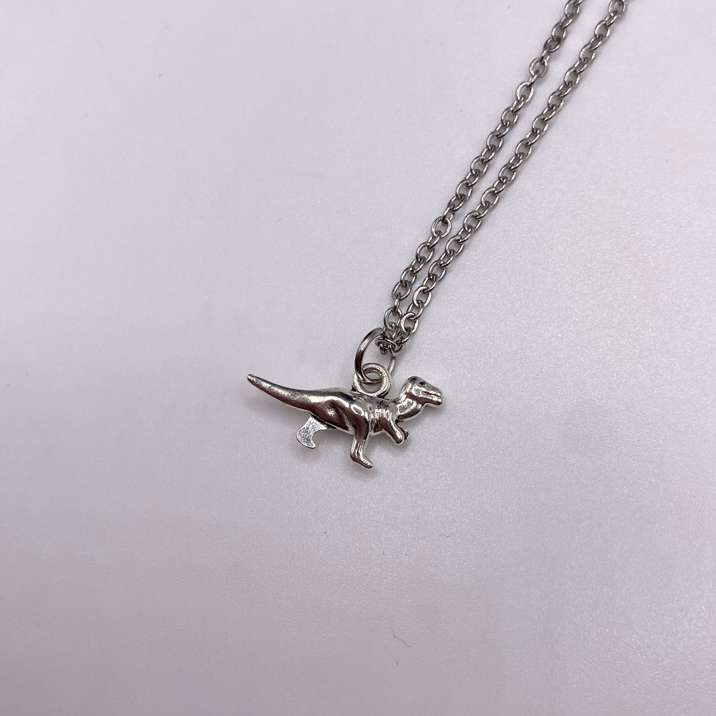 Silver Dinosaur Necklace