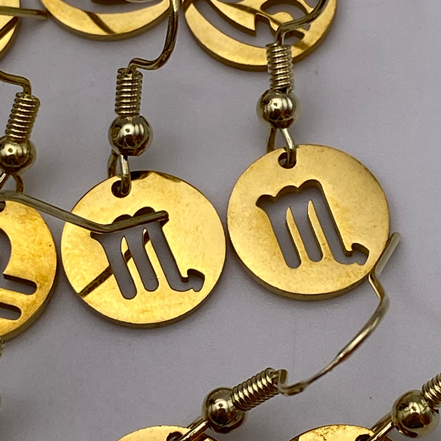 Gold Solid Star Sign Earrings