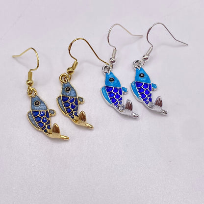 Blue Fish Earrings