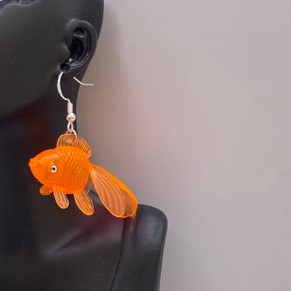 Orange Fish Earrings