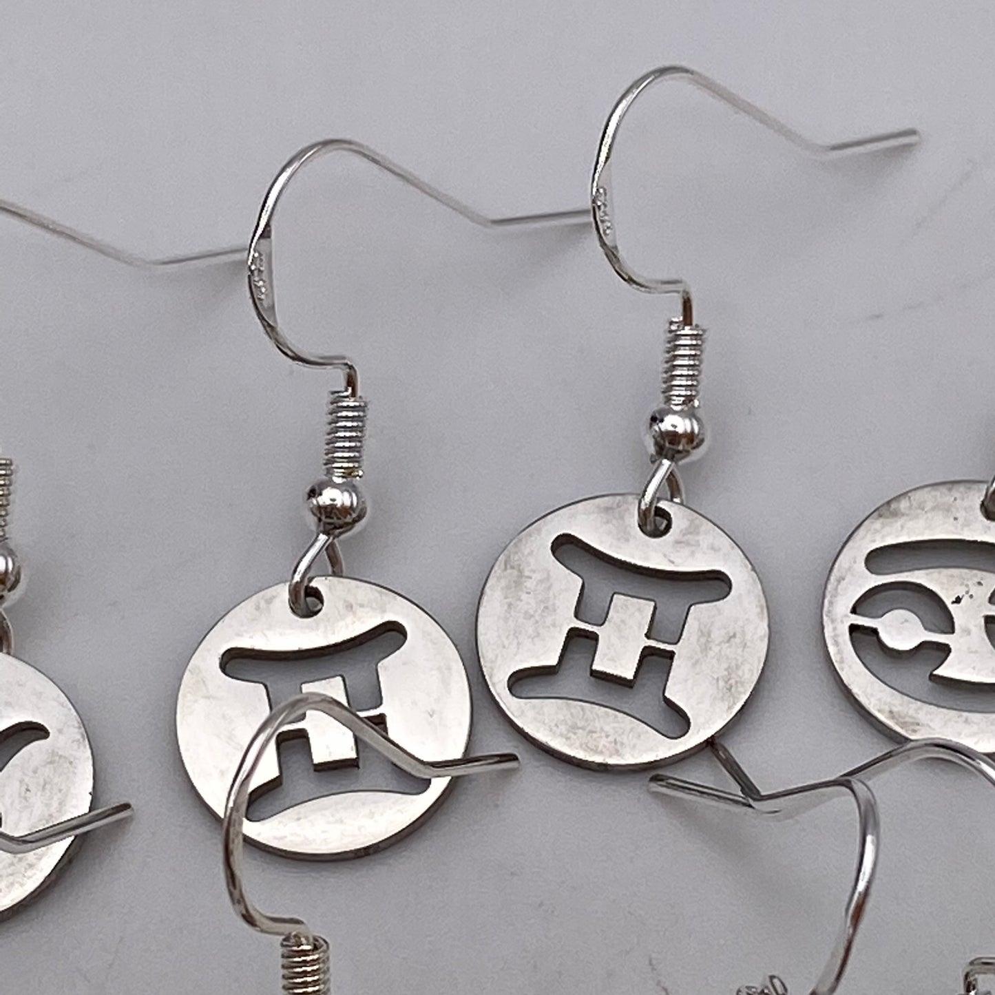 Silver Solid Star Sign Earrings