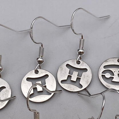 Silver Solid Star Sign Earrings