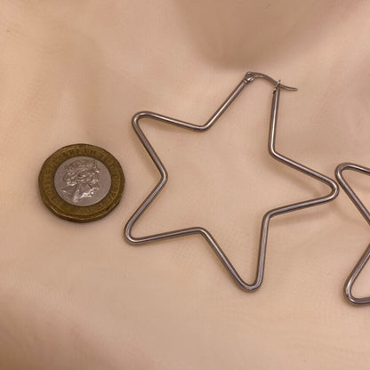 Big Star Shape Hoop Earrings