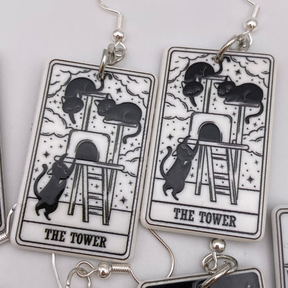 Cat Tarot Card Earrings