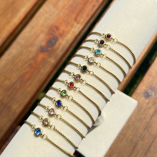 Gold Birthstones Bracelet