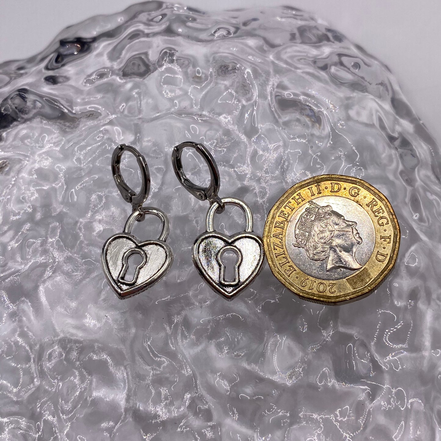 Heart Lock Huggie Hoop Earrings