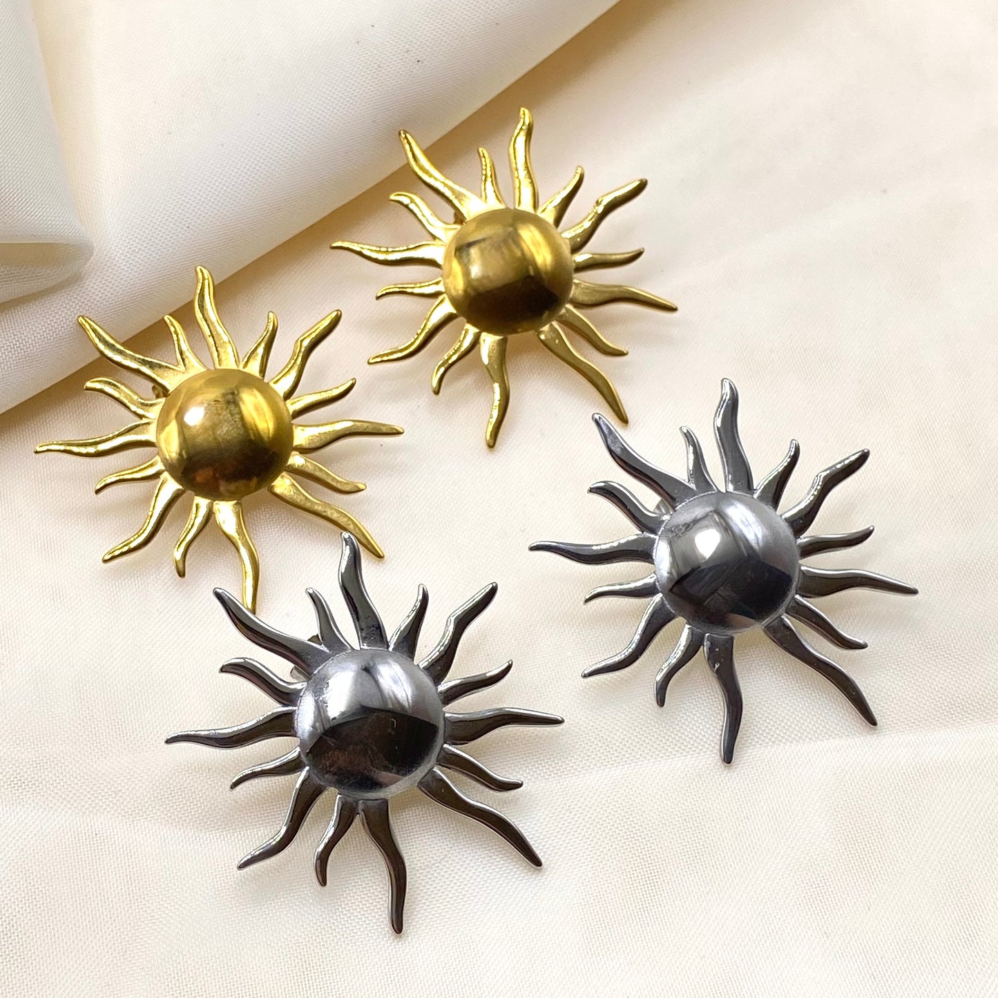 Big Sun Stud Earrings