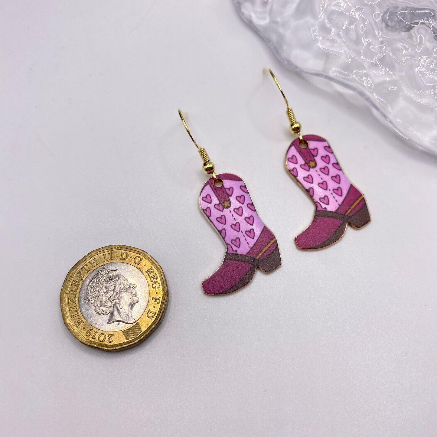 Pink Cowboy Boot Earrings