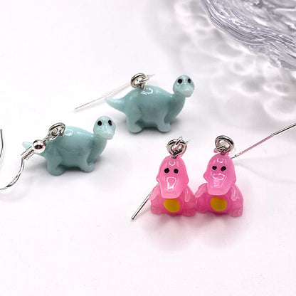 Small Colourful Dinosaur Earrings