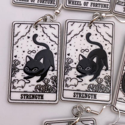 Cat Tarot Card Earrings