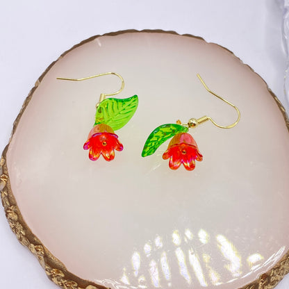 Colourful Flower Tulip Earrings