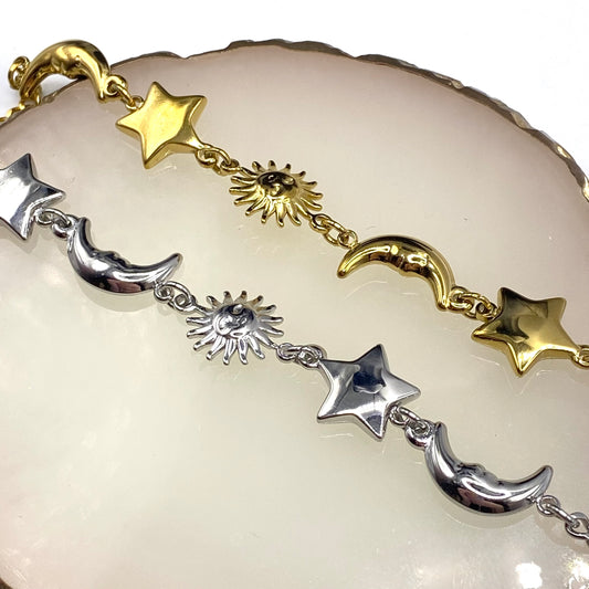 Celestial Sun and Moon Bracelet