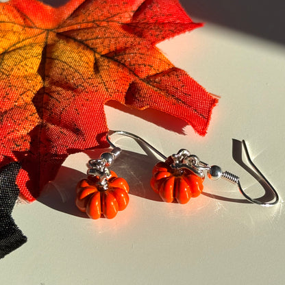 Small Orange Pumpkin Earrings