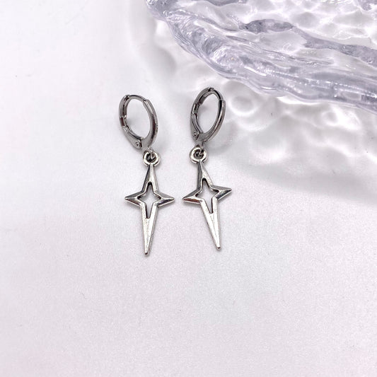 Pointed Star Huggie Hoop Earrings
