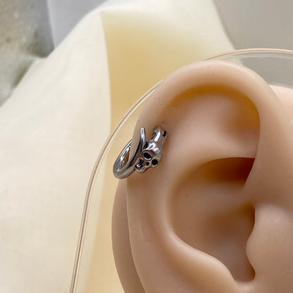 Skull Helix Hoop Earrings 1PC