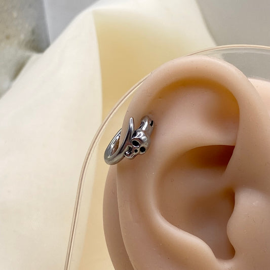 Skull Helix Hoop Earrings 1PC