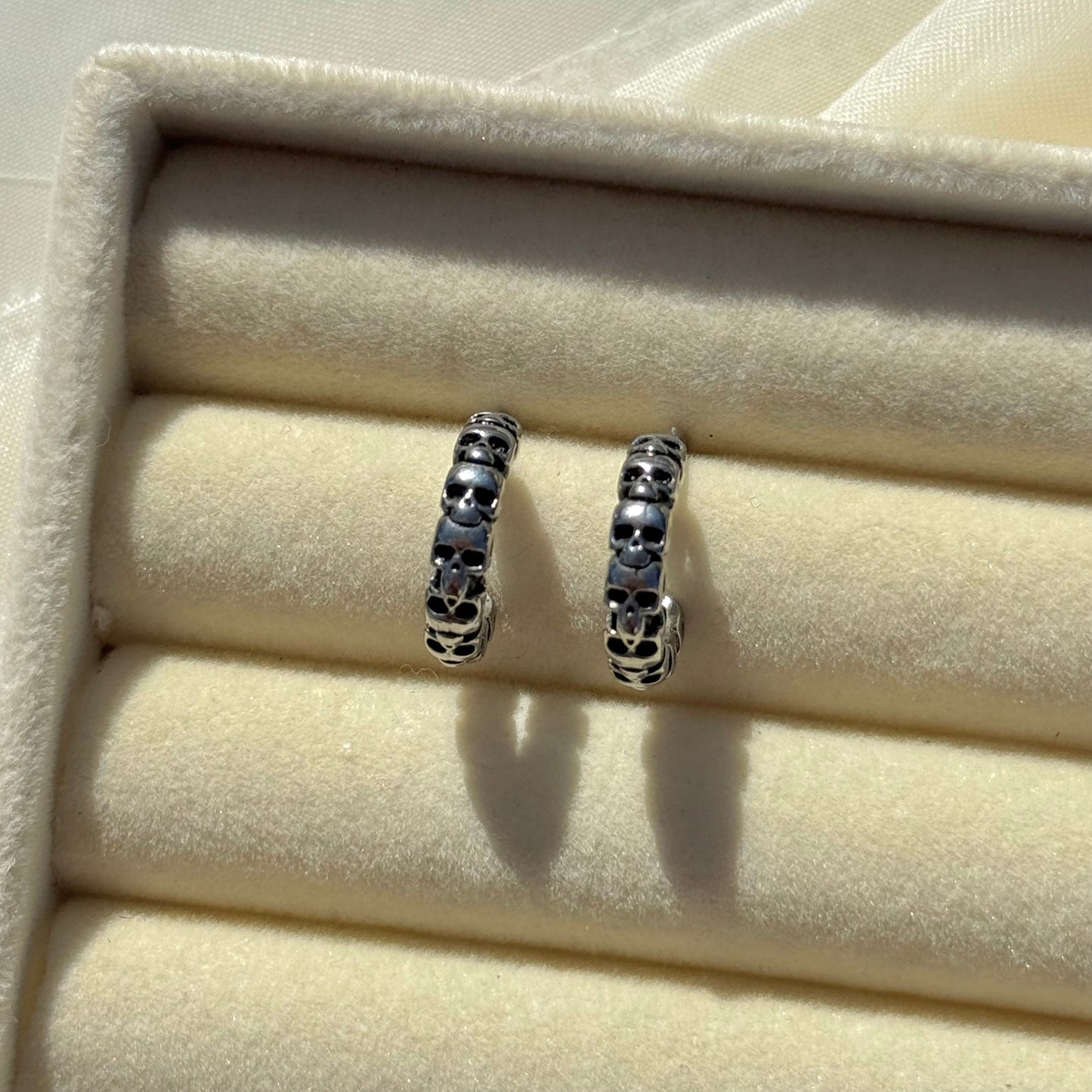 Skull Huggie Hoop Earrings