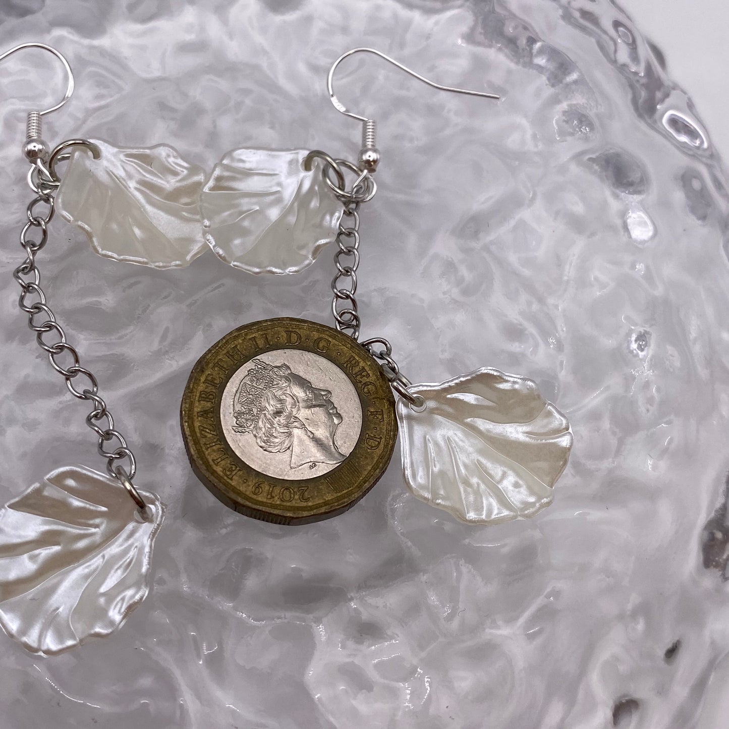 Flat Pearl Drop Earrings