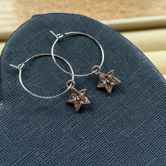 Star Face Hoop Earrings