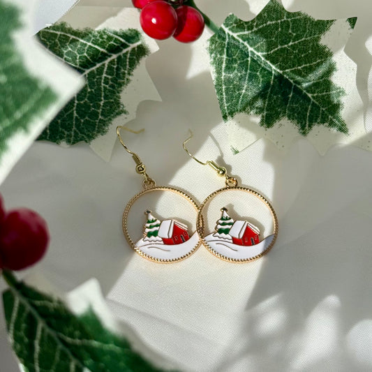 Christmas Landscape Earrings