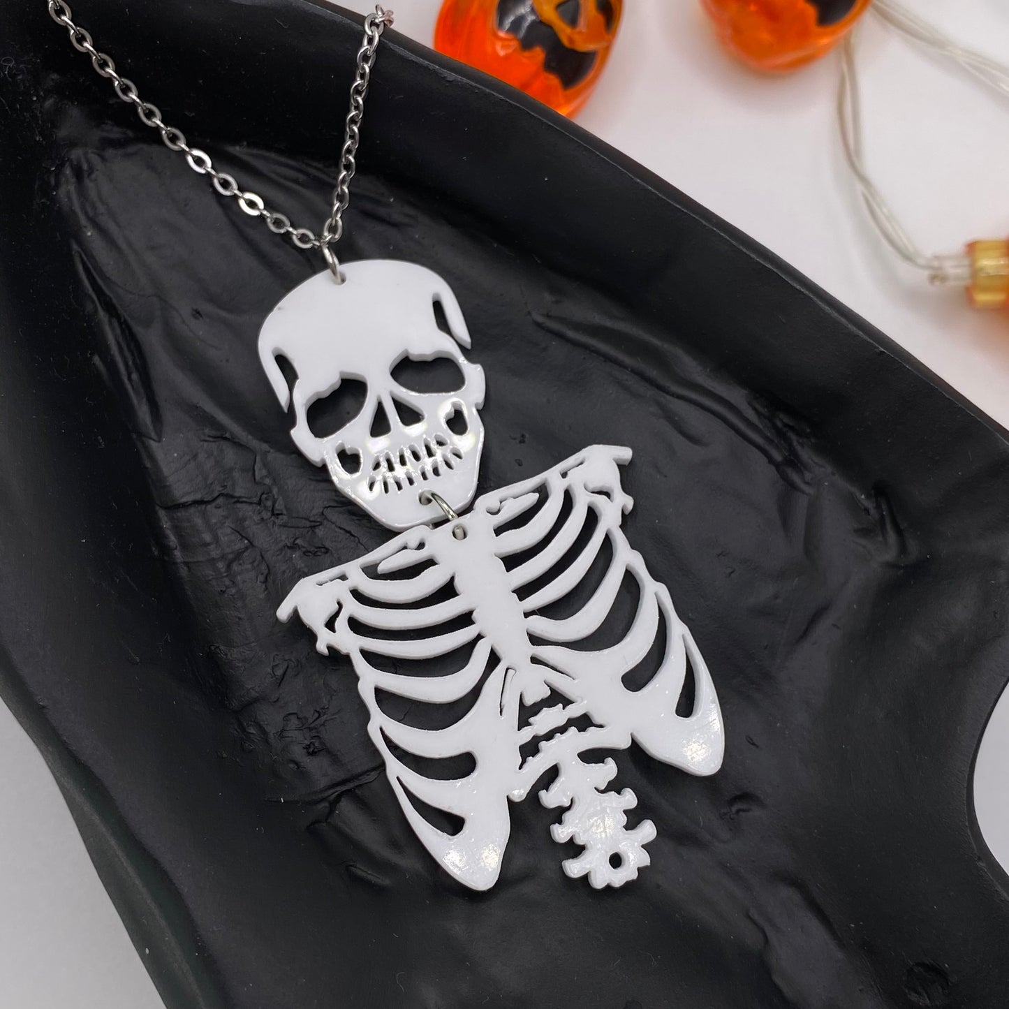 Large White Skeleton Necklace