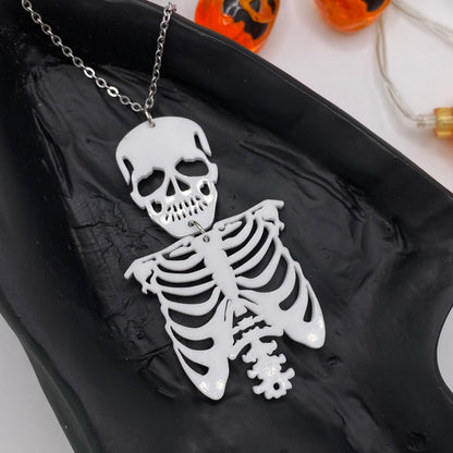 Large White Skeleton Necklace
