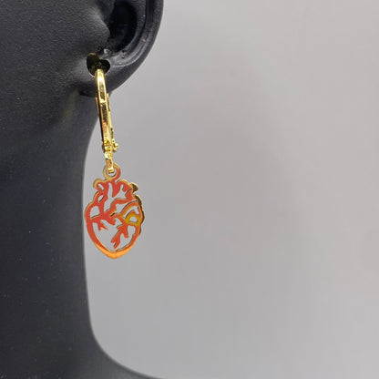 Anatomical Heart Outline Huggie Hoop Earrings