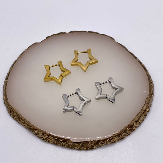 Star Shape Huggie Hoop Earrings