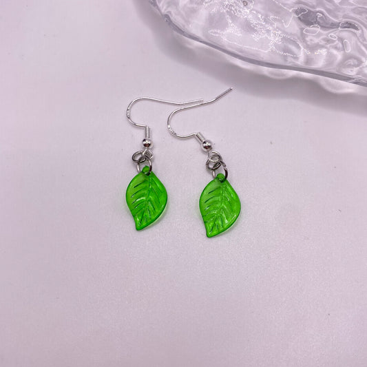 Green Leaf Earrings