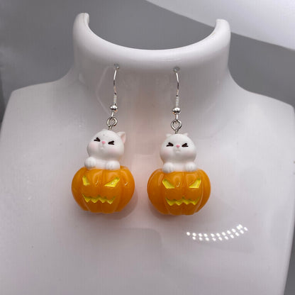 Pumpkin Bunny Rabbit Earrings
