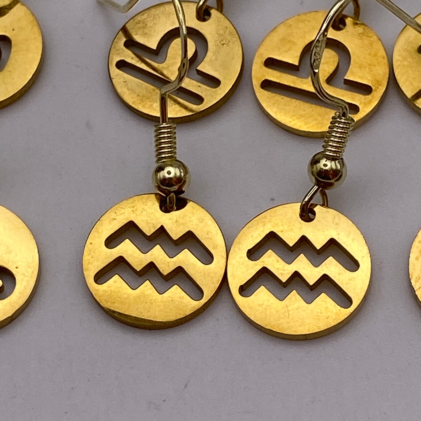 Gold Solid Star Sign Earrings