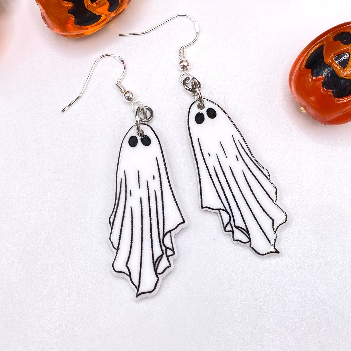 White Ghost Costume Earrings