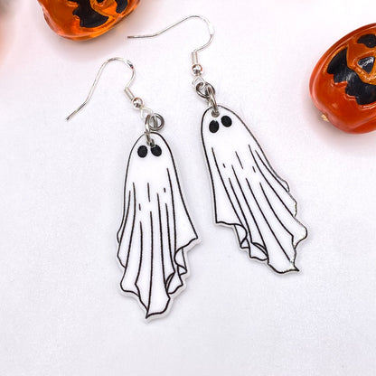 White Ghost Costume Earrings