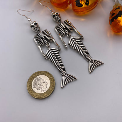 Mermaid Skeleton Earrings