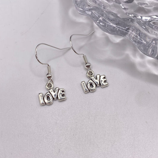 ‘Love’ Slogan Earrings