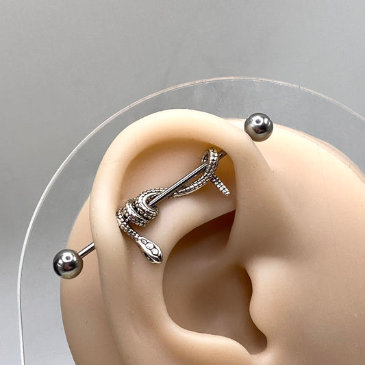 Snake Industrial Ear Piercing
