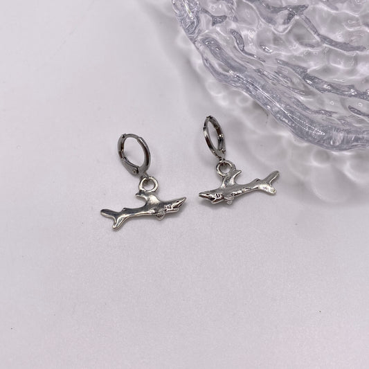 Small Shark Huggie Hoop Earrings
