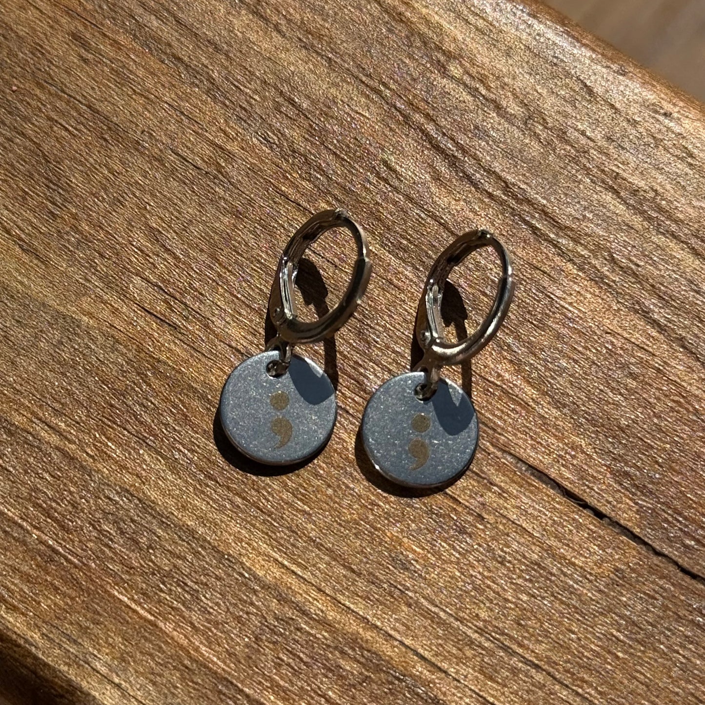 Semi Colon Huggie Hoop Earrings