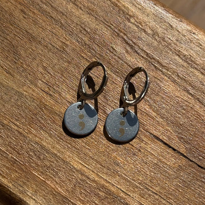 Semi Colon Huggie Hoop Earrings