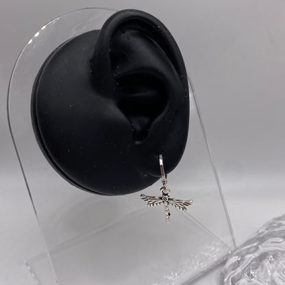 Small Dragonfly Huggie Hoop Earrings