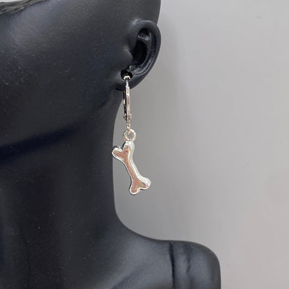 Small Bone Huggie Hoop Earrings