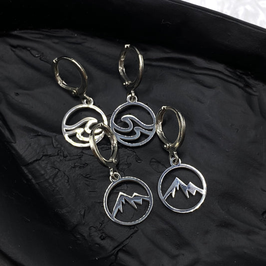 Landscape Huggie Hoop Earrings