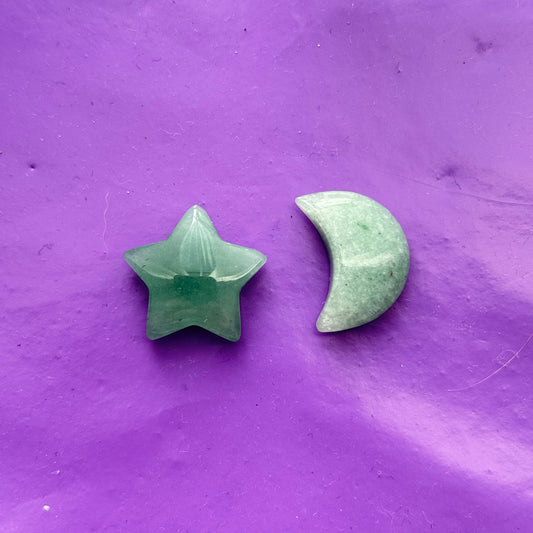 2pcs Moon and Star Crystal Tumbles