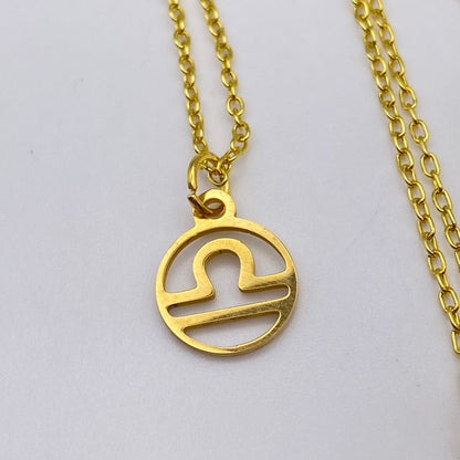 Gold Hollow Star Sign Necklaces