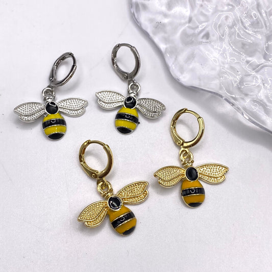 Bee Huggie Hoop Earrings