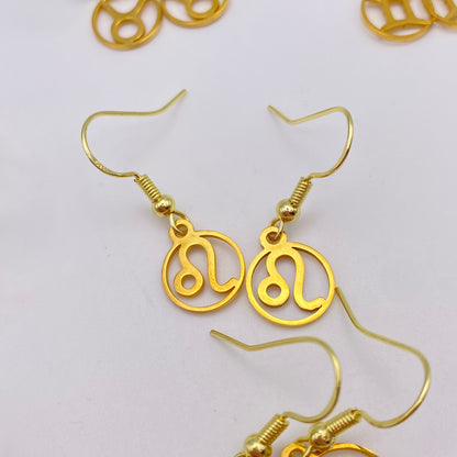 Gold Hollow Star Sign Earrings