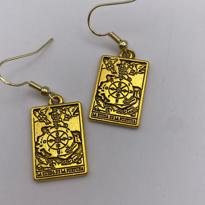 Gold Image Tarot Card Earrings