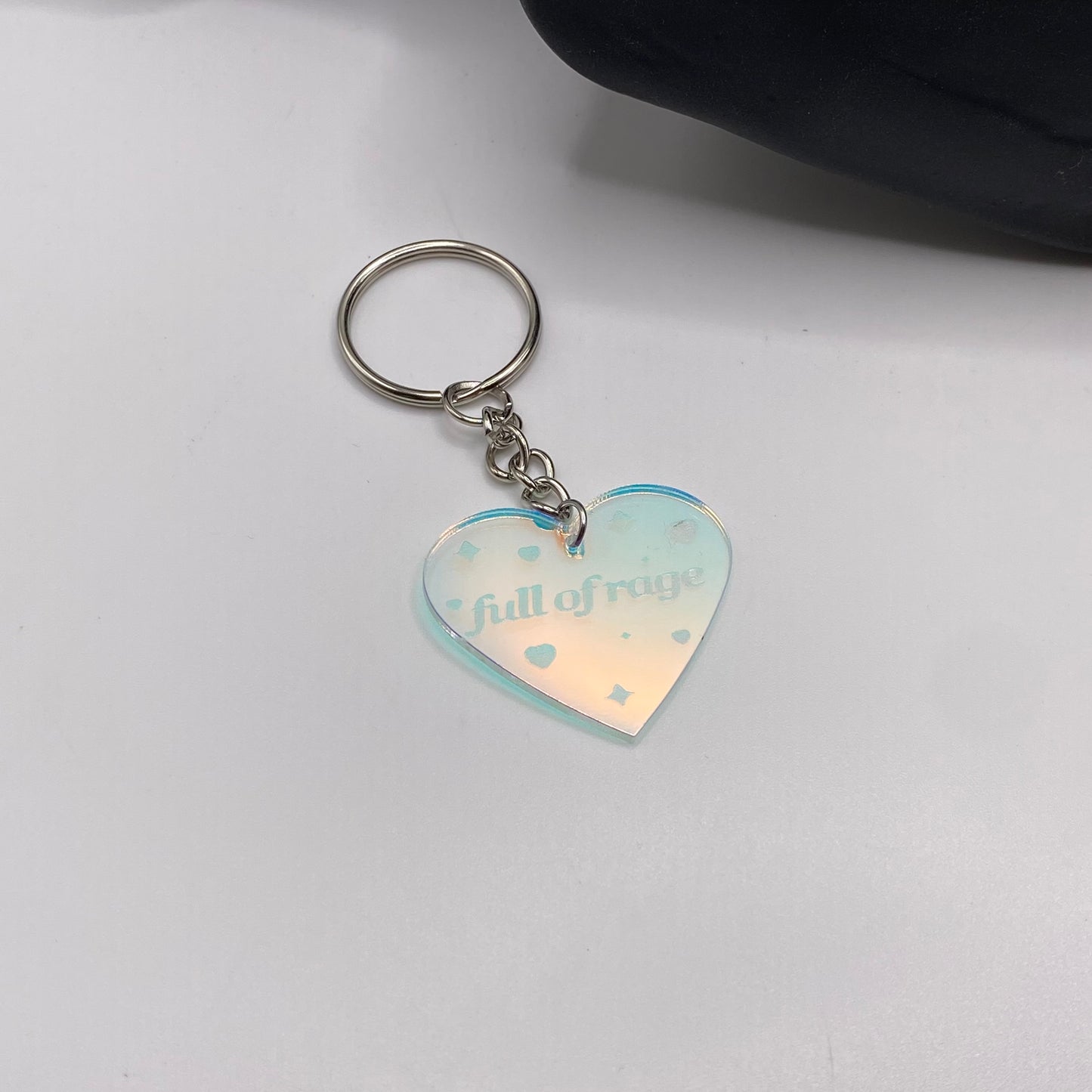 Holographic Heart Keyring